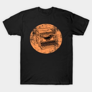 DISTRESSED VINTAGE TYPEWRITER ORANGE T-Shirt